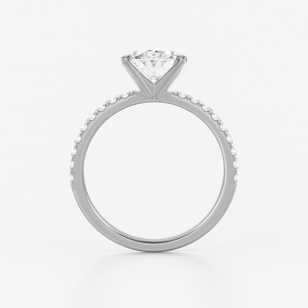 The Florence Ring - Oval with Fine Pave Band