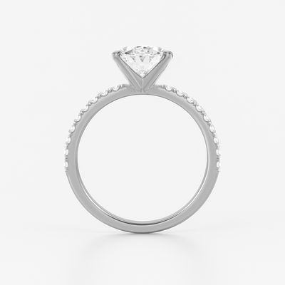 The Florence Ring - Oval with Fine Pave Band