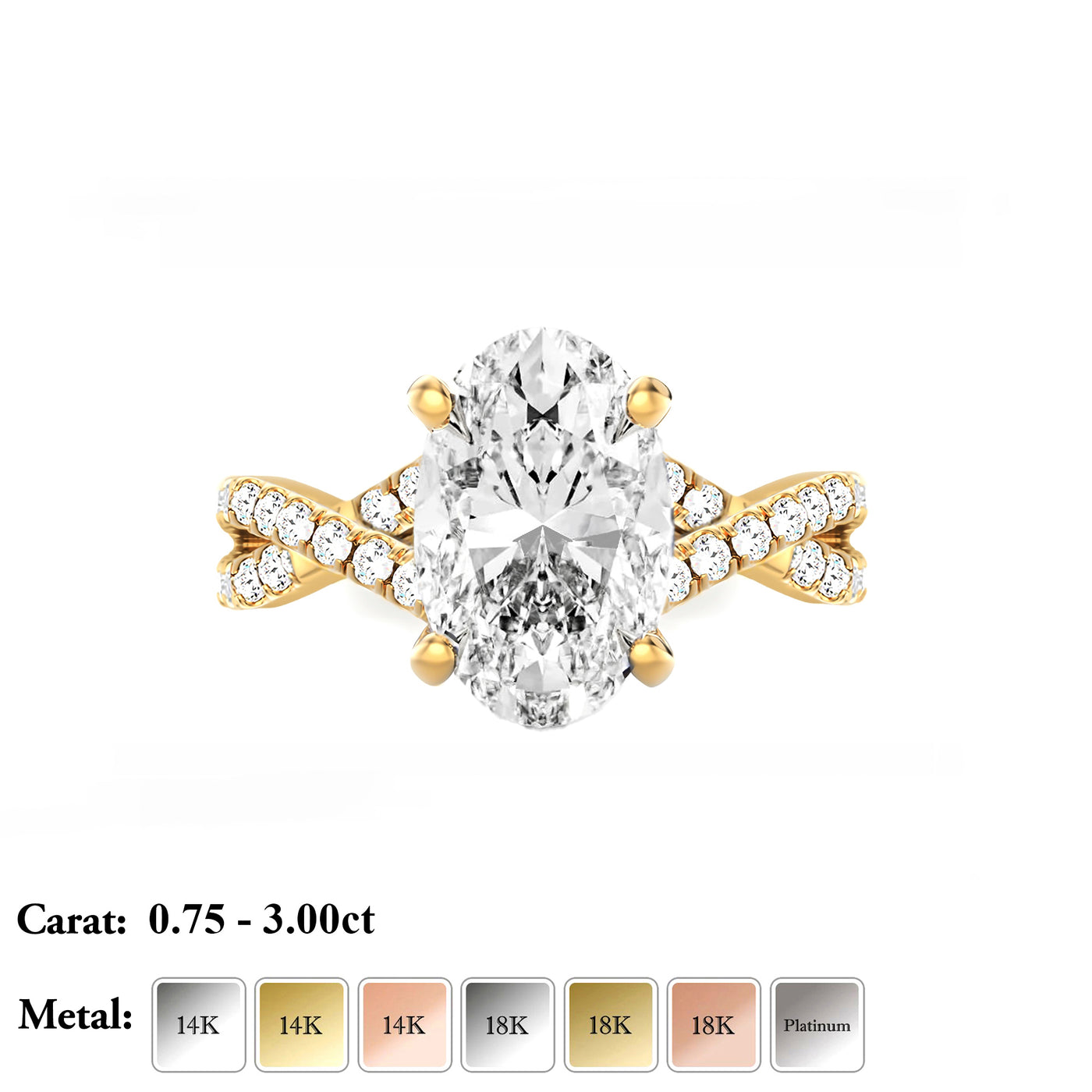 The Valence Ring - Pave Twist Band - Lab Grown Diamond
