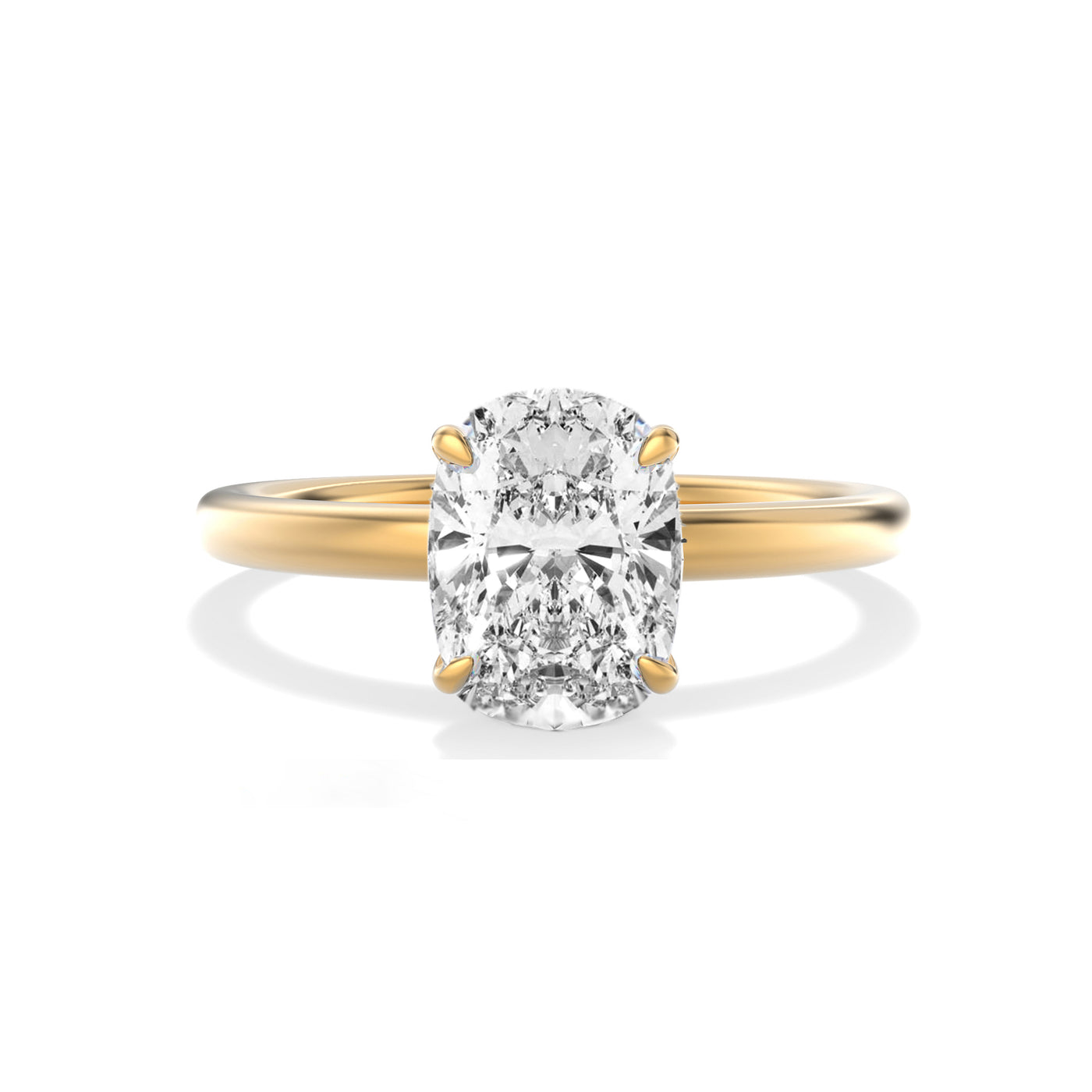 The Siena Ring - Cushion Lab Grown Diamond With Hidden Halo