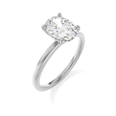 Oval Lab Grown Diamond Engagement Ring With Hidden Halo - Siena
