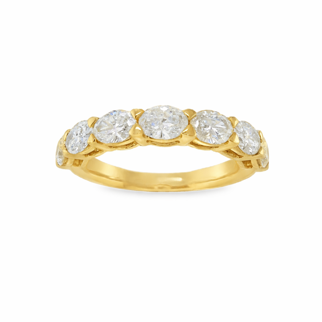 Sorrento east-west oval diamond wedding band
