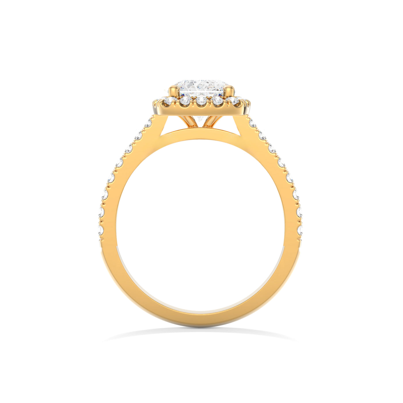 Emerald Lab Grown Diamond Halo Engagement Ring - Messina