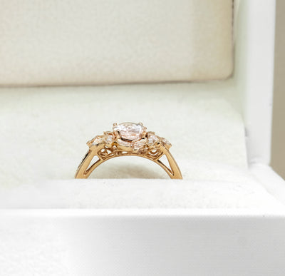 14K Rose Gold Morganite & Diamond Ring