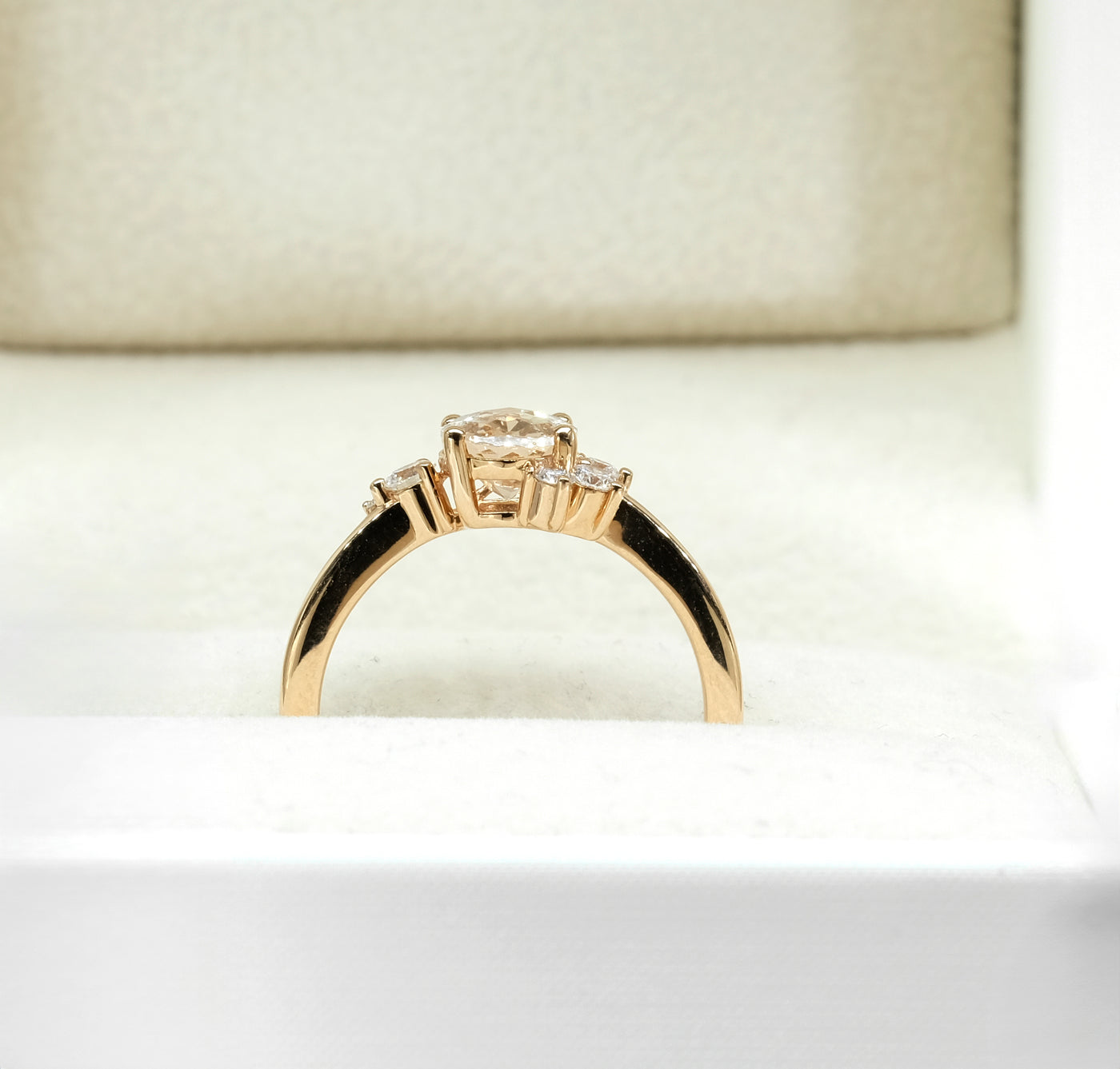 14K Rose Gold Morganite & Diamond Ring