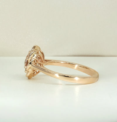 14K Rose Gold Morganite & Diamond Ring
