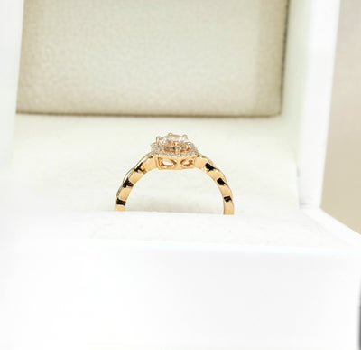 14K Rose Gold Morganite & Diamond Ring