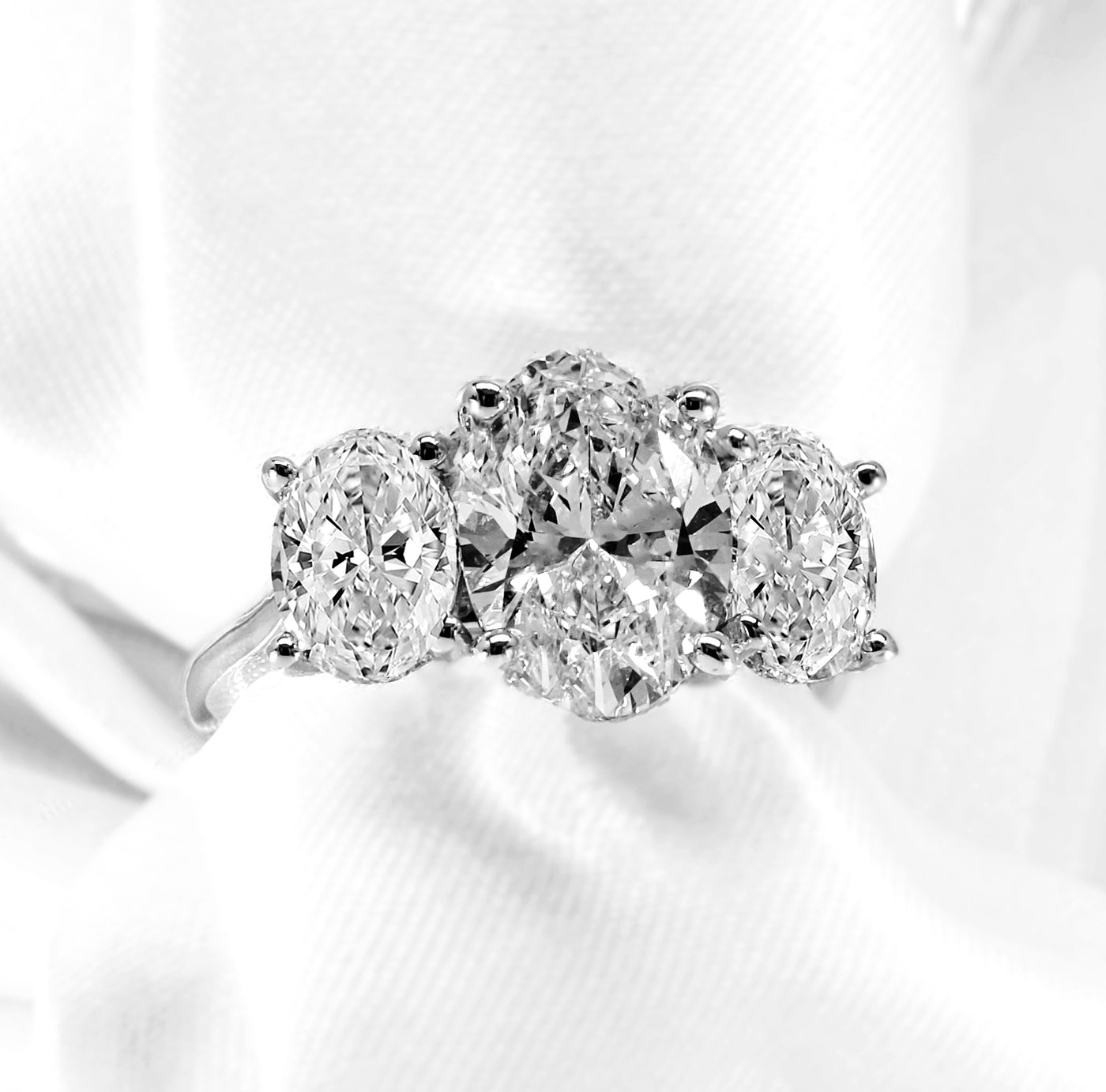 The Grace Ring - Oval Lab-Grown Diamond Trilogy with Hidden Halos