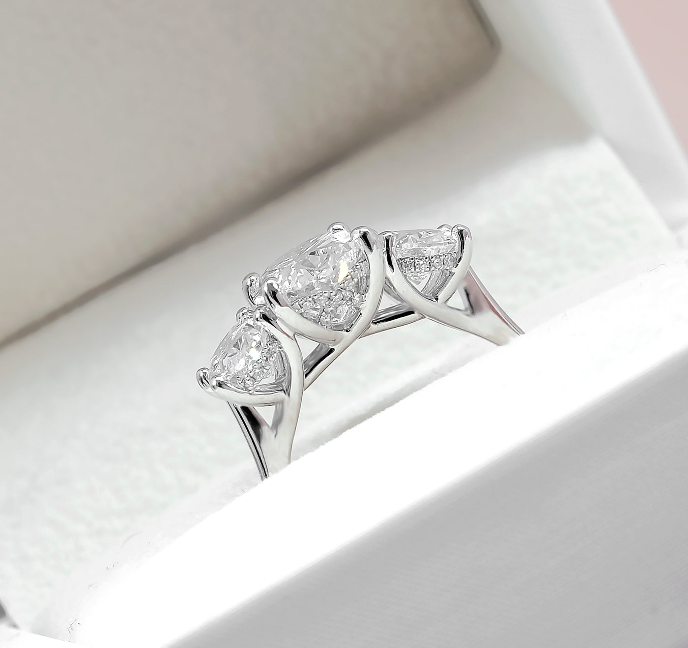 The Grace Ring - Oval Lab-Grown Diamond Trilogy with Hidden Halos