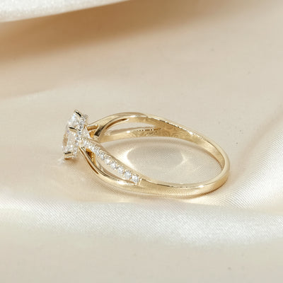 The Selena Ring - Twisted Pavé Band and Hidden Halo