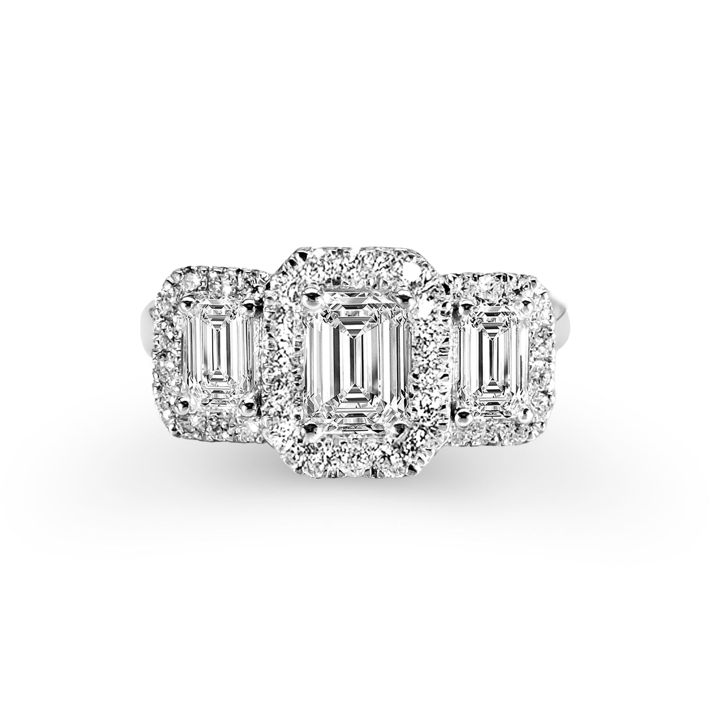 18K White Gold  Lab Grown Diamond Trilogy