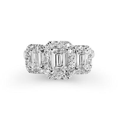 18K White Gold  Lab Grown Diamond Trilogy