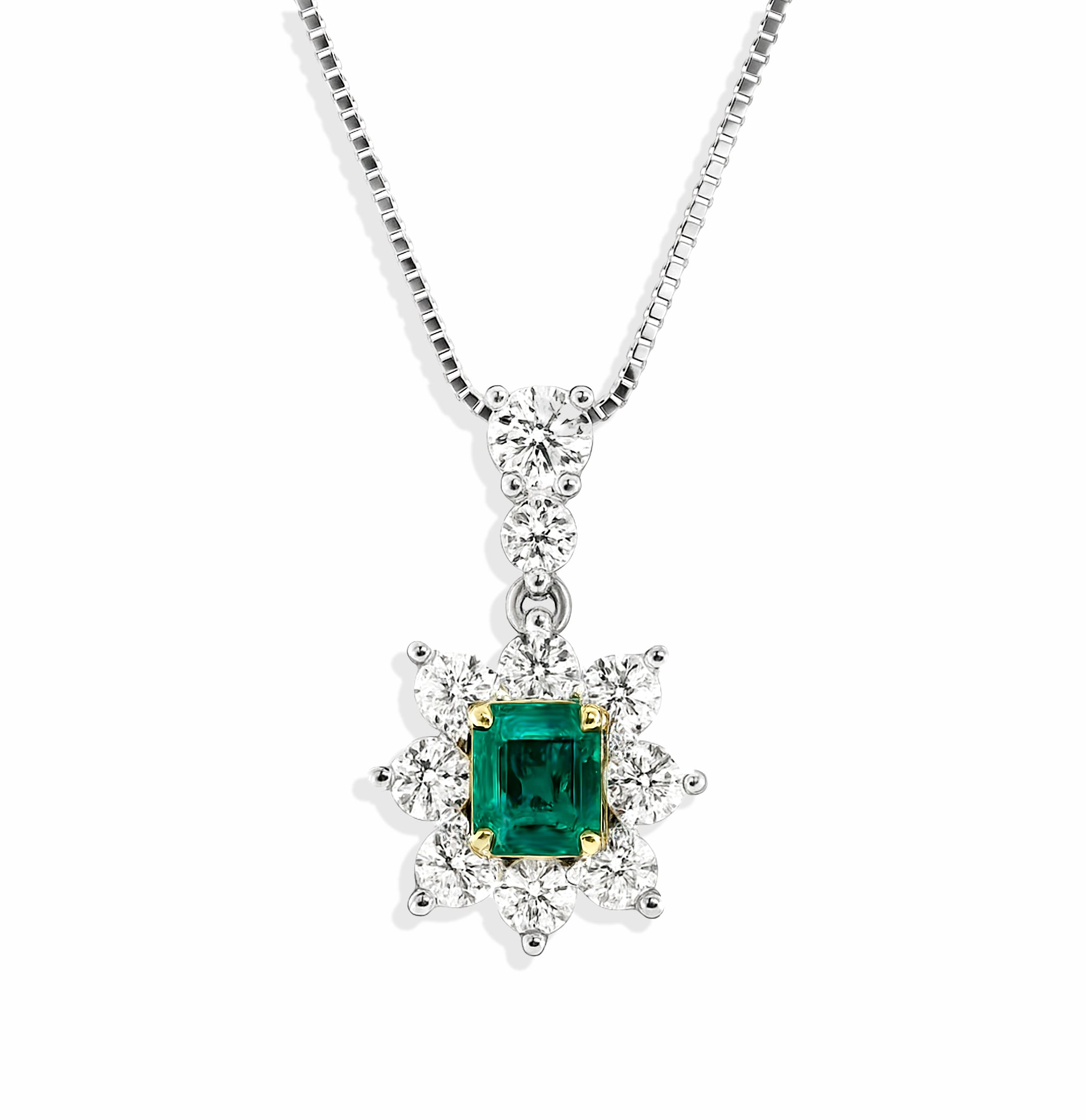 Platinum Emerald and Diamond Pendant – ARNOLD & CO JEWELLERS