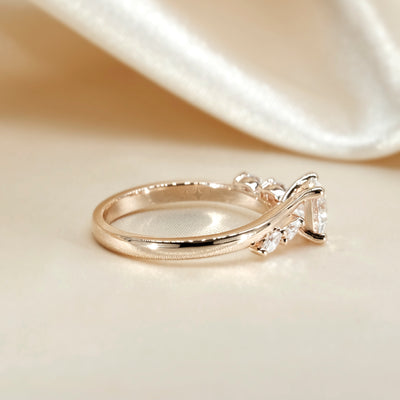 The Melanie Ring - Oval Diamond with Marquise Accents
