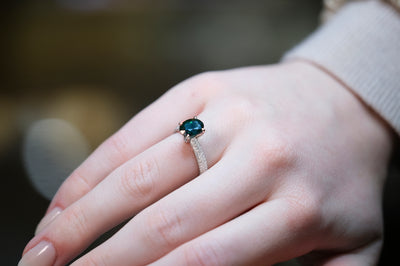 Platinum Australian Sapphire & Diamond Ring