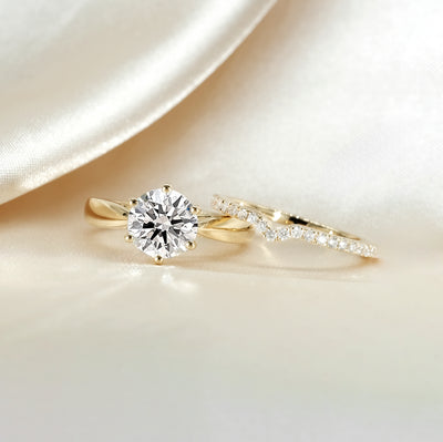 The Celine Ring – Cathedral Set Solitaire with Six-Claw Setting