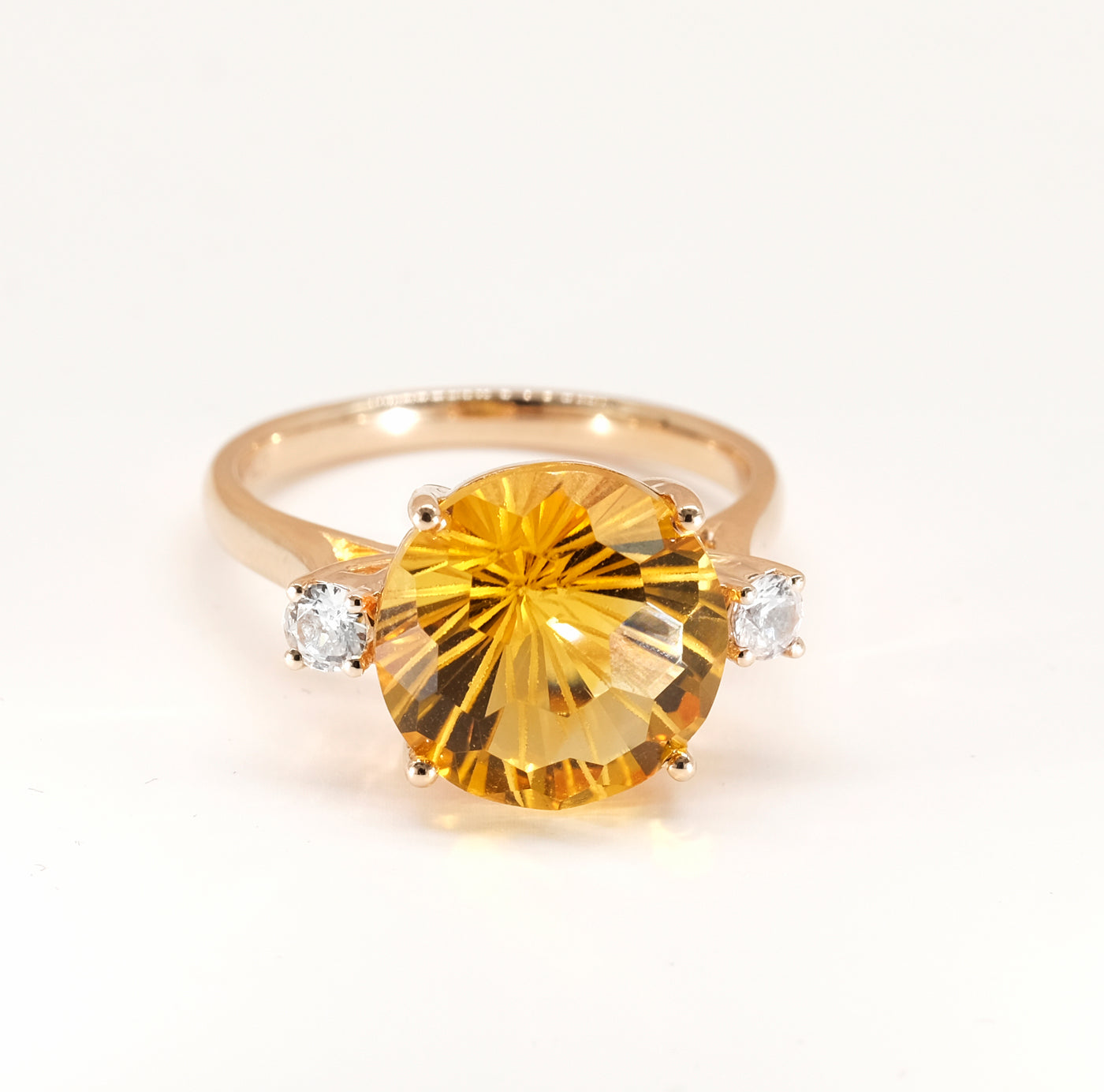 14K Yellow Gold Citrine & Diamond Ring