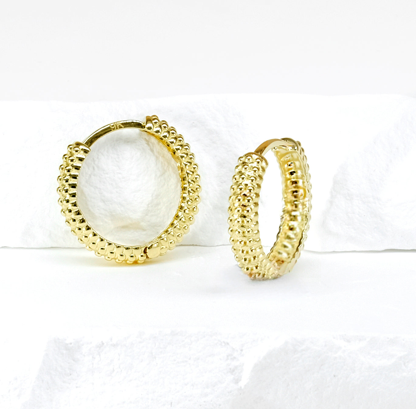 9K Yellow, White or Rose Gold Hoop Earrings