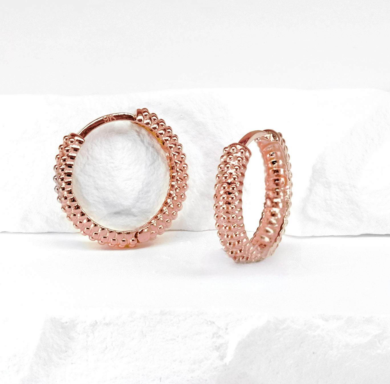 9K Yellow, White or Rose Gold Hoop Earrings