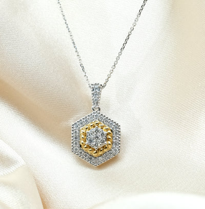 White & Yellow Gold Diamond Pendant