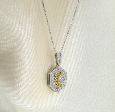 White & Yellow Gold Diamond Pendant