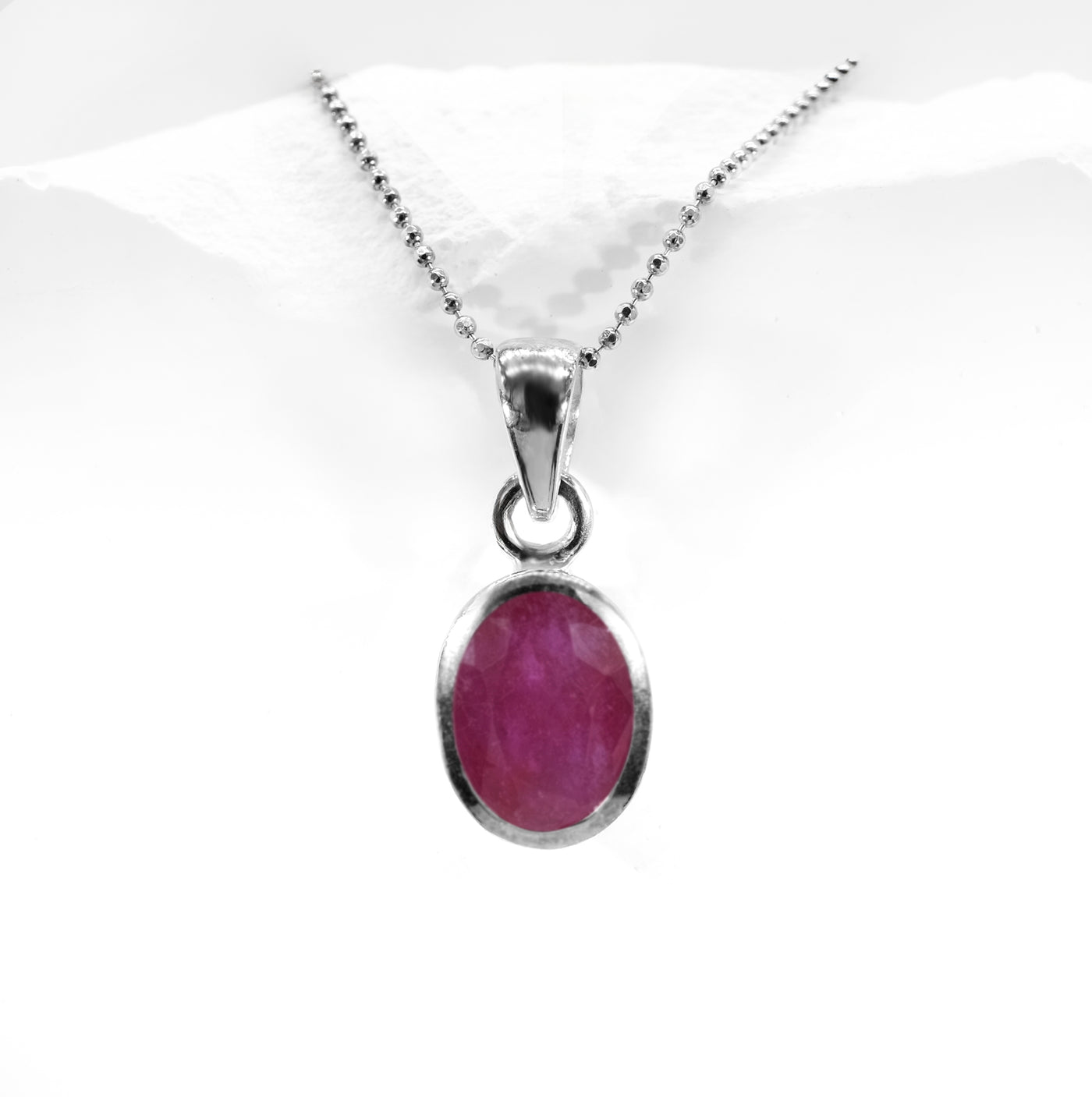 Sterling Silver Ruby Pendant