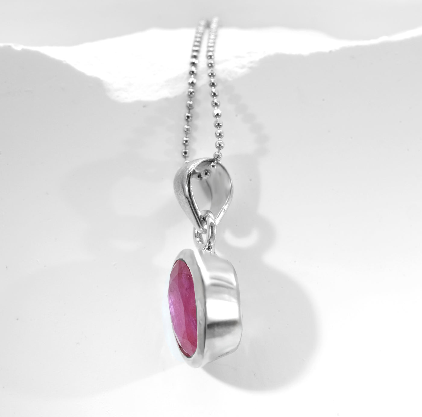 Sterling Silver Ruby Pendant