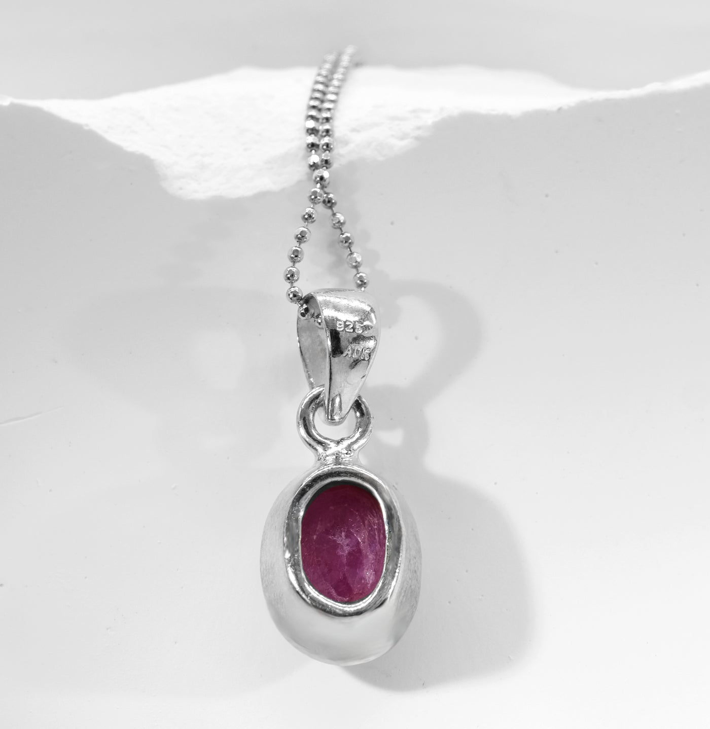 Sterling Silver Ruby Pendant