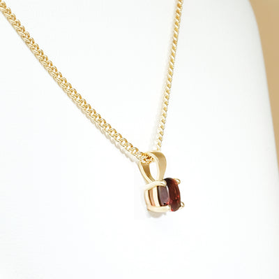 9K Yellow Gold Garnet Pendant