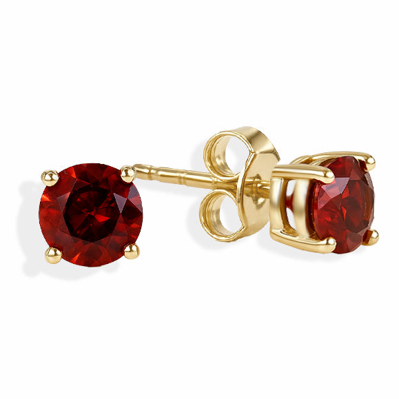 9K Yellow Gold Garnet Earrings