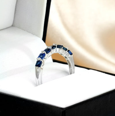 18K White Gold Sapphire & Diamond Ring