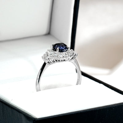 Platinum Sapphire & Diamond Ring