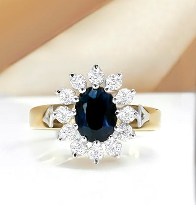 Yellow Gold Sapphire & Diamond Dress Ring