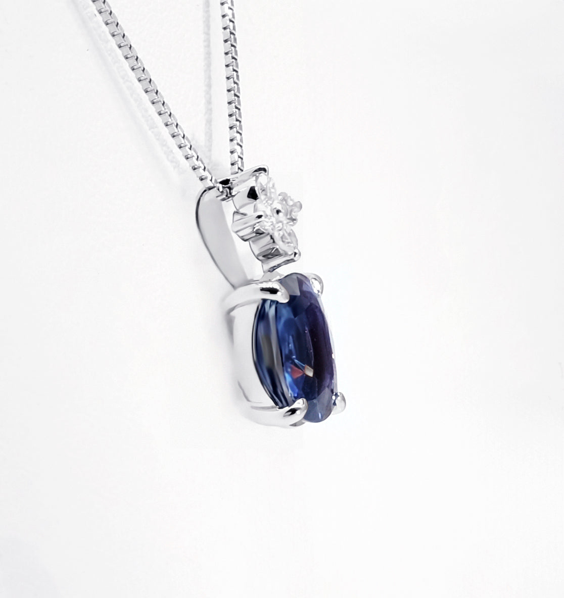 Platinum Sapphire and Diamond Necklace