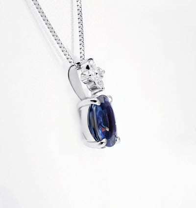 Platinum Sapphire and Diamond Necklace