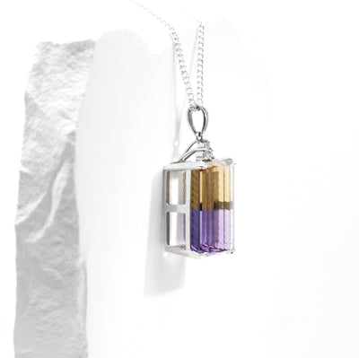 Platinum Ametrine & Diamond Pendant