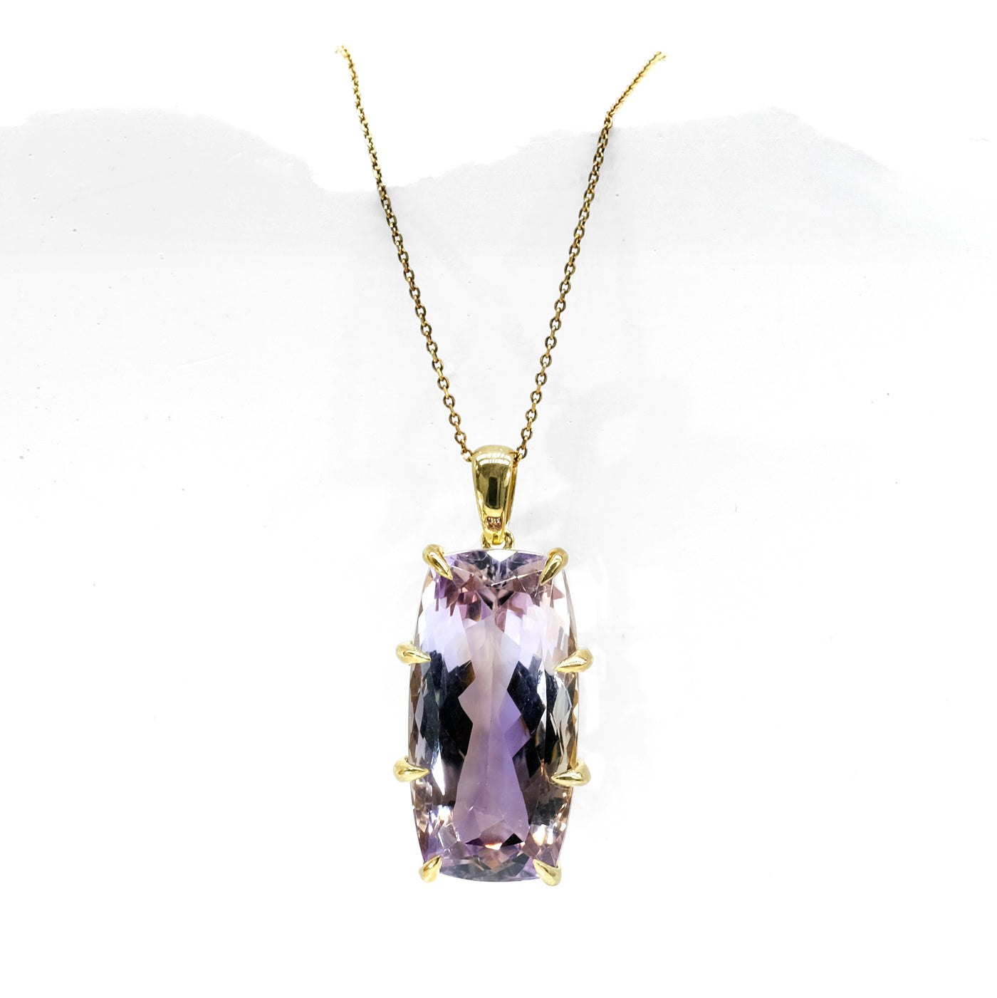 9K Yellow Gold Amethyst Pendant