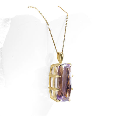 9K Yellow Gold Amethyst Pendant