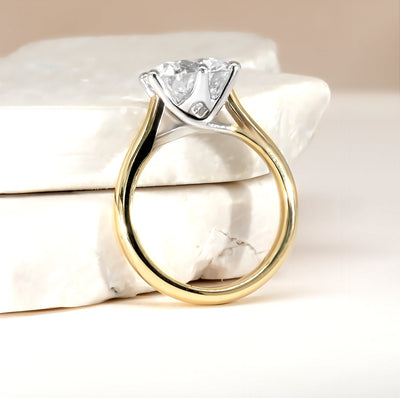 The Jasmine Ring - Cathedral Two Tone Setting - Lab Grown Diamond