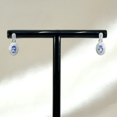 9K White Gold Tanzanite Earrings