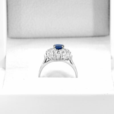 Platinum Sapphire & Diamond Ring