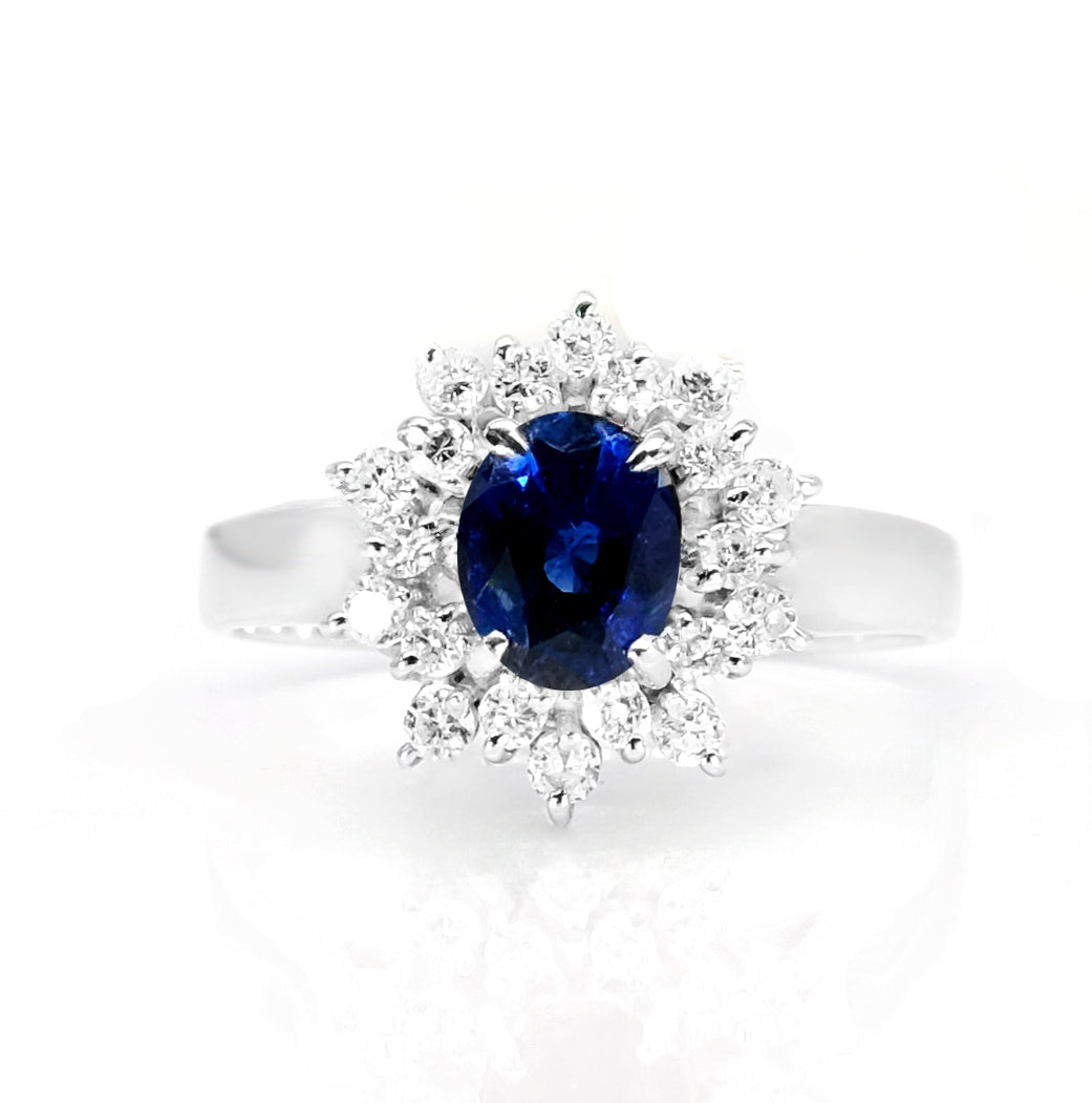 Platinum Sapphire & Diamond Ring