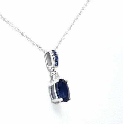 9K White Gold Sapphire Necklace