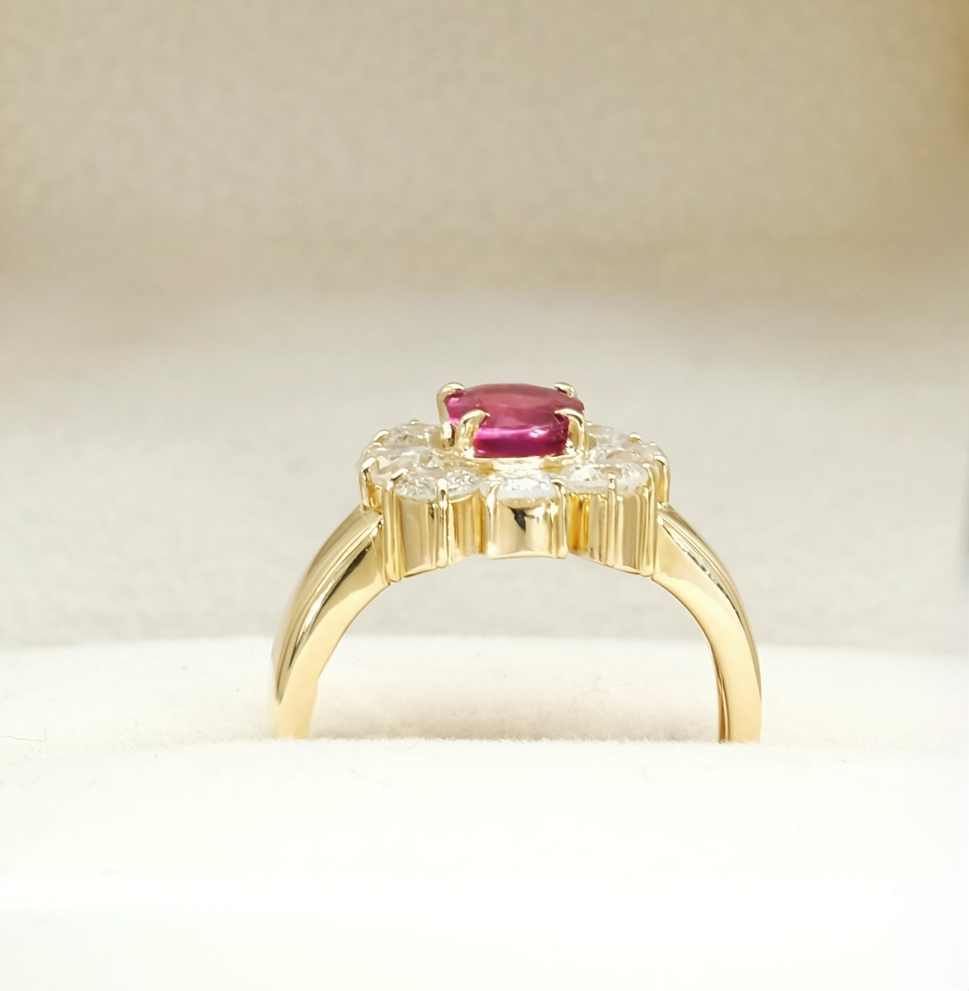 18K Yellow Gold Ruby & Diamond Ring
