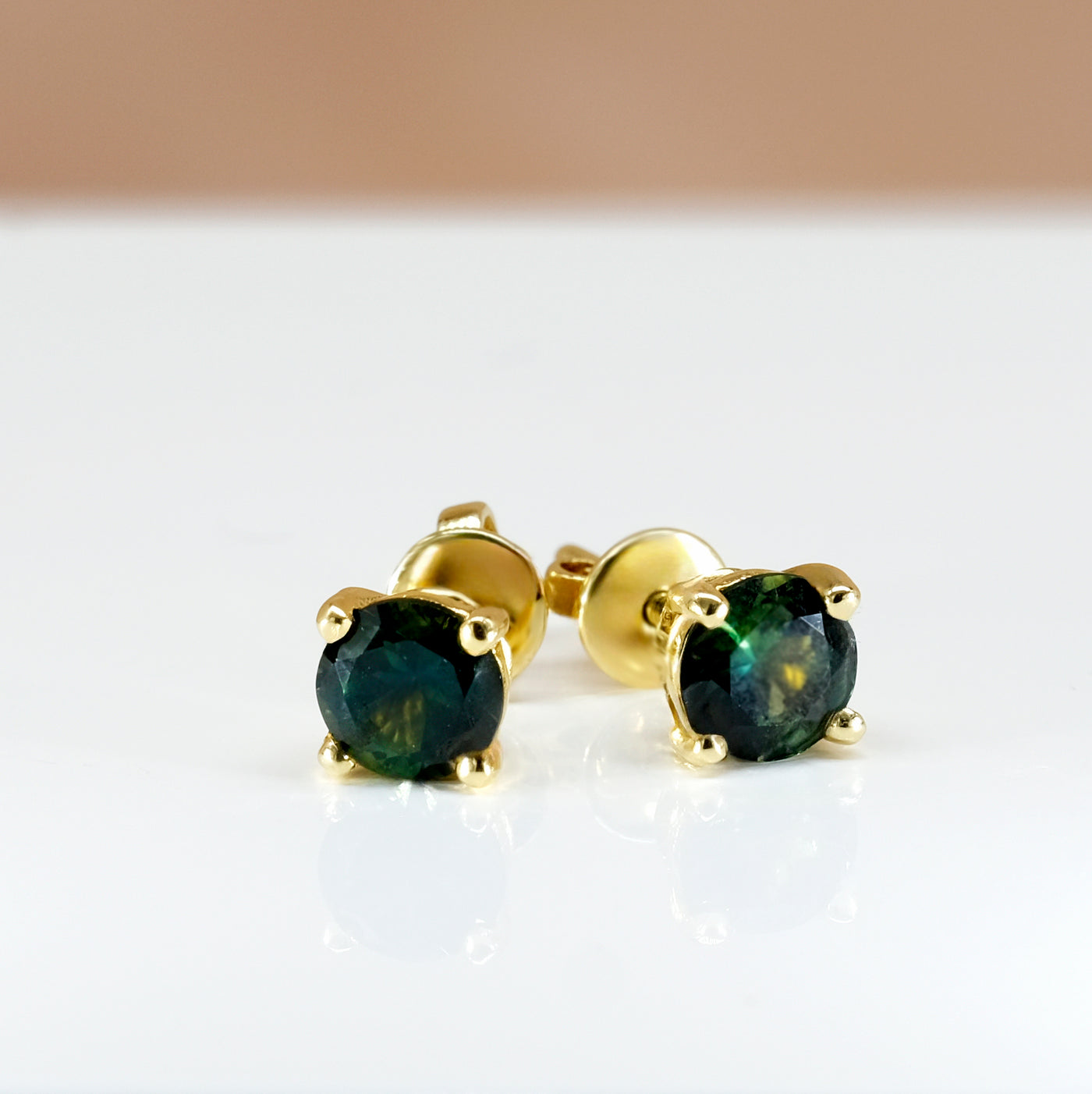 Yellow Gold Sapphire Earrings