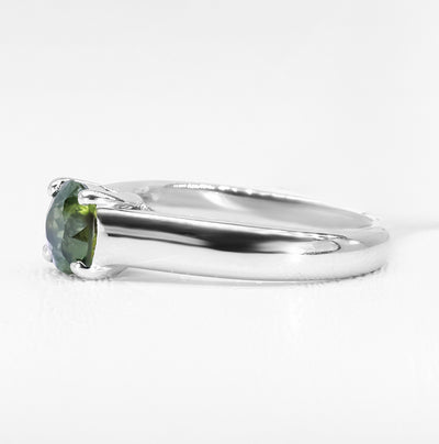 18K White Gold Australian Green Sapphire Ring