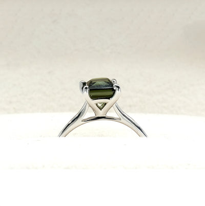 18K White Gold Australian Green Sapphire Ring