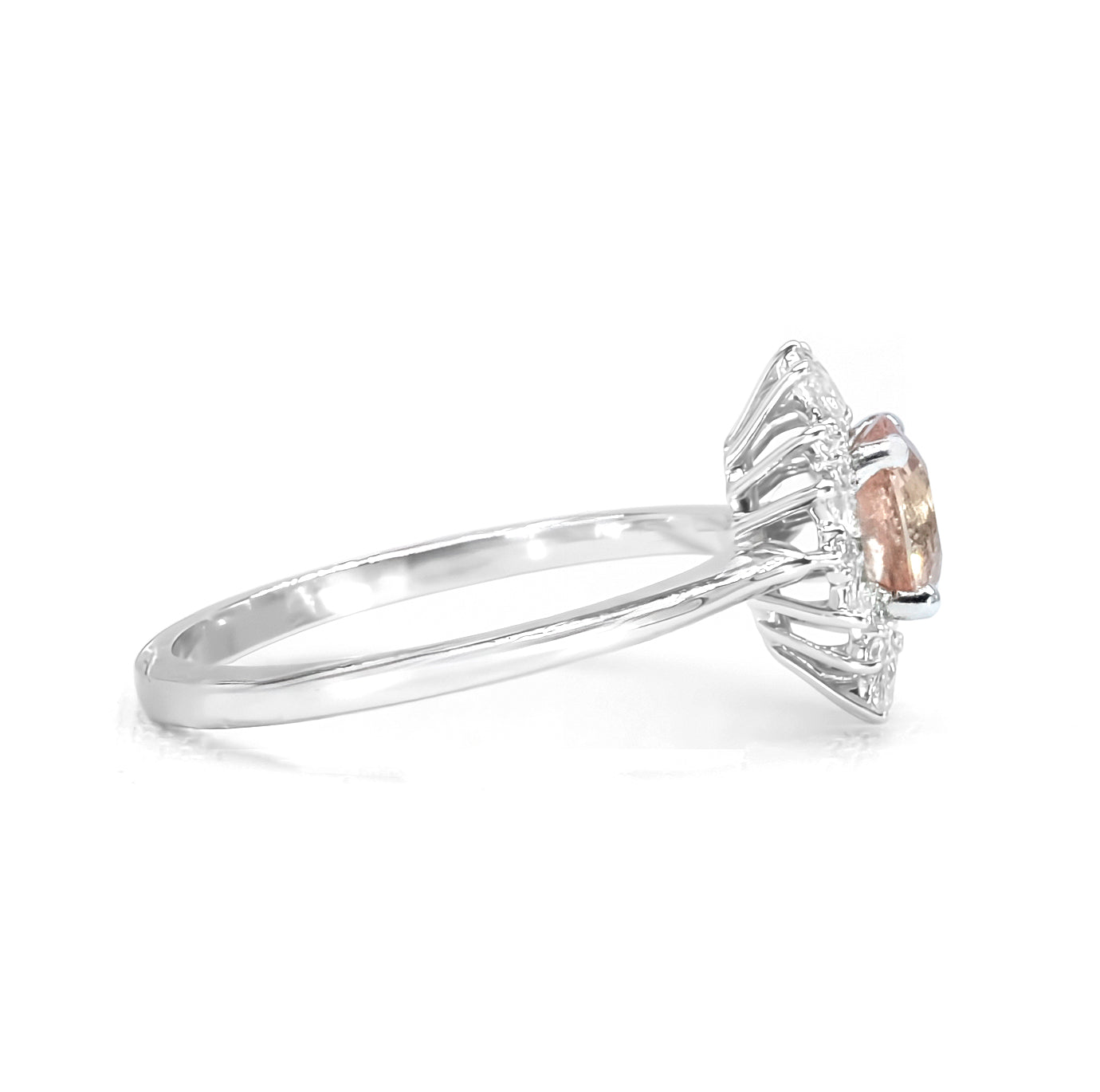 18K White Gold Australian Pink Sapphire & Diamond Ring