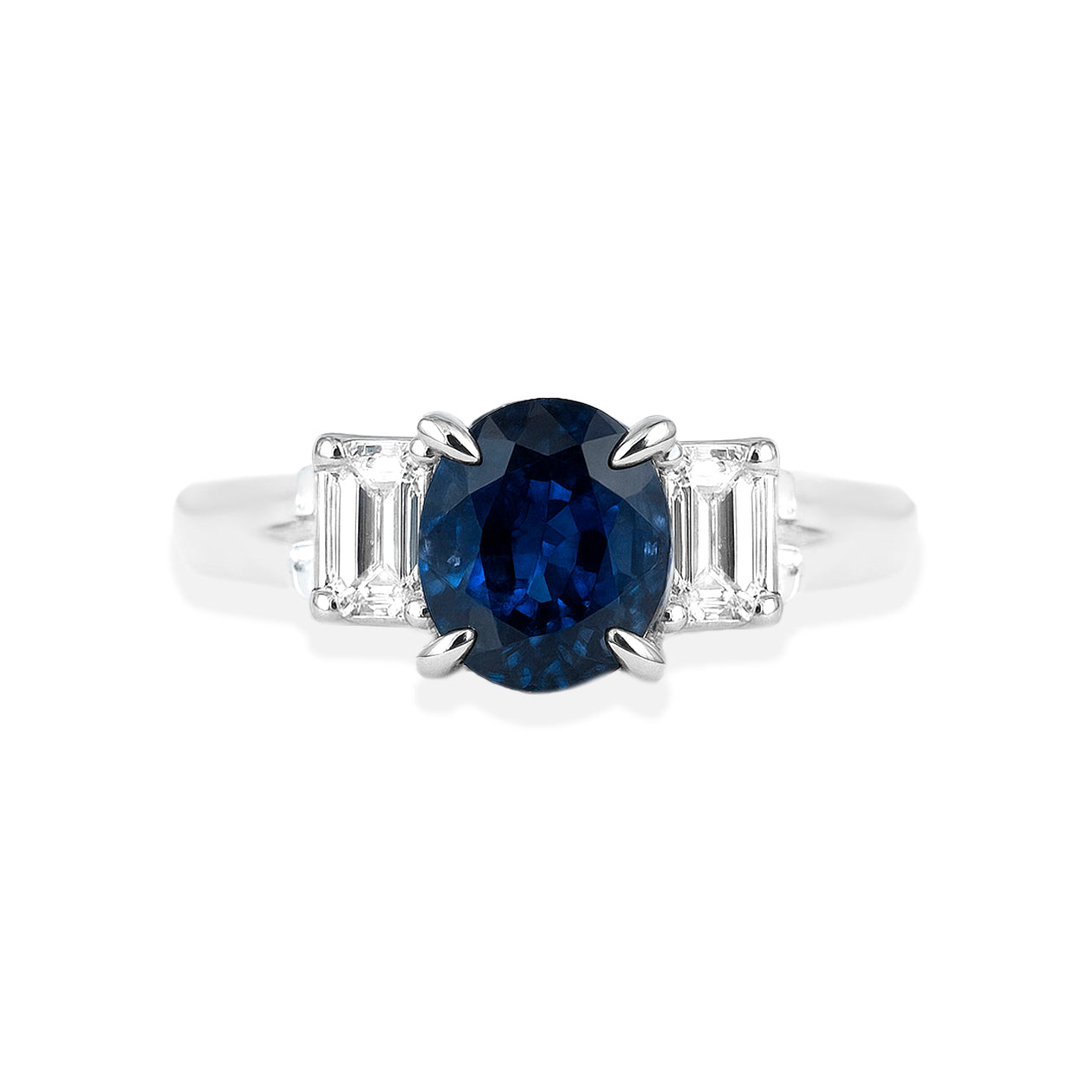 Platinum Australian Sapphire & Diamond Ring