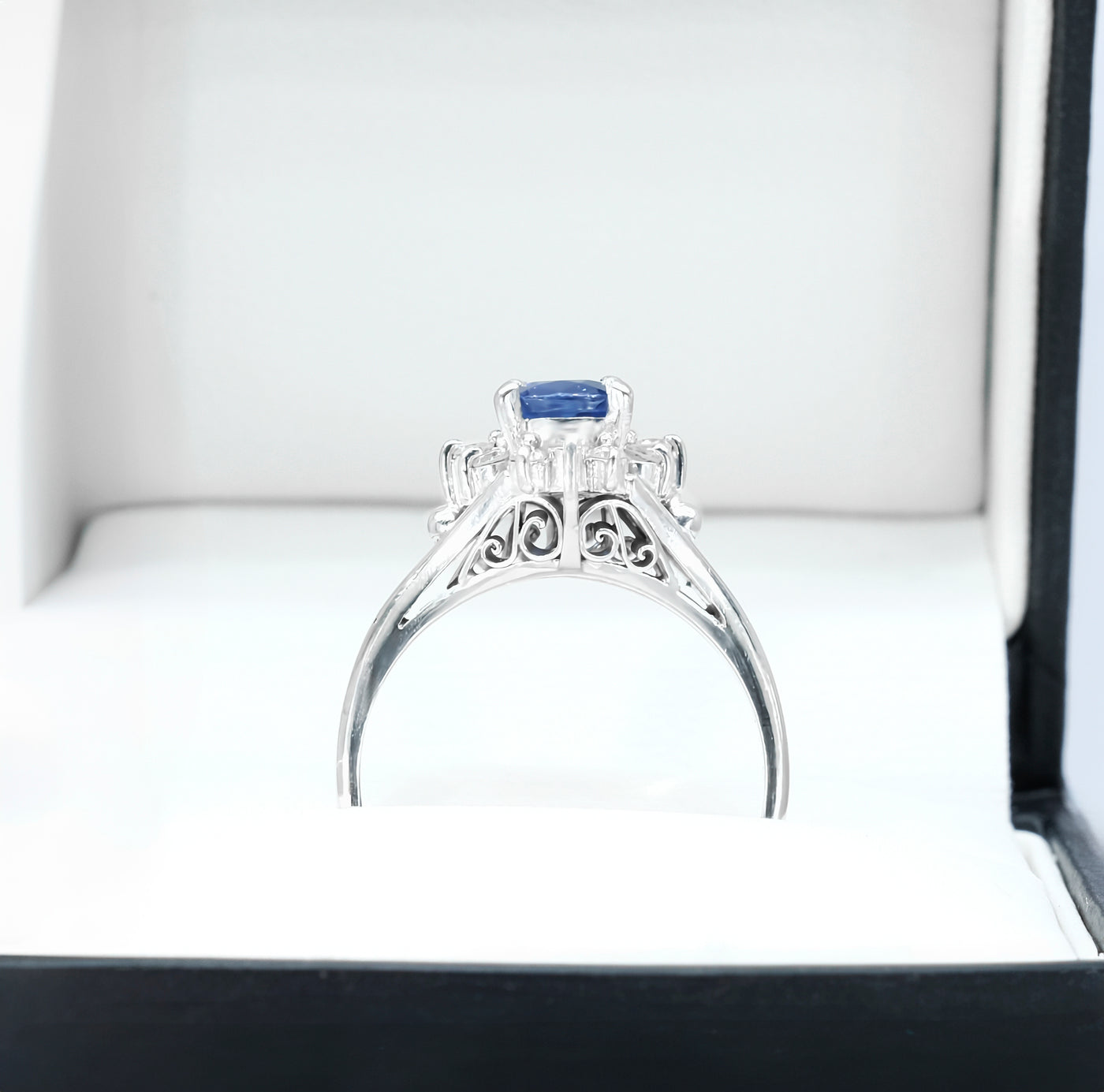 Platinum Sapphire & Diamond Ring